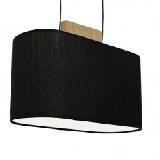 Pendant lamp PWL-0027 pakoworld Ε27 in black fabric color 43x17,5x23cm