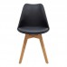 Καρέκλα Gaston pakoworld PP-PU μαύρο-φυσικό πόδι