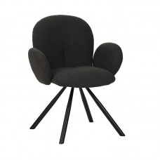 Πολυθρόνα Garzele Inart ανθρακί ύφασμα-πόδι μαύρο μέταλλο 68x66x82.5εκ