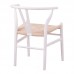 Καρέκλα Wishbone pakoworld rubberwood-σχοινί σε λευκή απόχρωση 60x51x80εκ