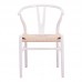 Καρέκλα Wishbone pakoworld rubberwood-σχοινί σε λευκή απόχρωση 60x51x80εκ
