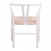 Καρέκλα Wishbone pakoworld rubberwood-σχοινί σε λευκή απόχρωση 60x51x80εκ