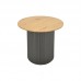Βοηθητικό τραπέζι Dovel pakoworld mdf σε sonoma -μαύρη απόχρωση Φ50x45εκ