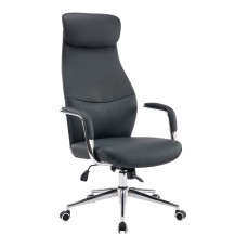 Καρέκλα γραφείου διευθυντή Ferka pakoworld pu σε μαύρη απόχρωση 64x71x120-128εκ