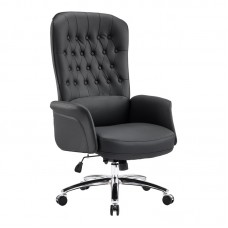 Καρέκλα γραφείου διευθυντή Kaline pakoworld pu σε μαύρη απόχρωση 69x79x115-123εκ