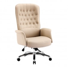 Καρέκλα γραφείου διευθυντή Kaline pakoworld pu σε μπεζ απόχρωση 69x79x115-123εκ
