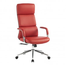 Καρέκλα γραφείου διευθυντή Bendona pakoworld pu σε κόκκινη απόχρωση 71x78x119-127εκ