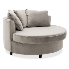 Πολυθρόνα-καναπές Ophelia pakoworld βελούδο γκρι 123x120x85εκ