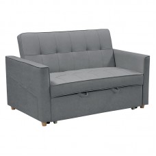 Καναπές-κρεβάτι Commit pakoworld 2θέσιος ύφασμα ανθρακί 142x93x90εκ