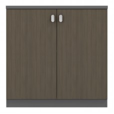 Ντουλάπι γραφείου επαγγελματικό χαμηλό Denith pakoworld ανθρακί-καρυδί  80x40x80εκ