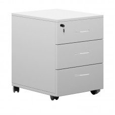 Συρταριέρα γραφείου επαγγελματική Amazon pakoworld τροχήλατη λευκό μελαμίνης 39x47x52.5εκ