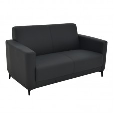Καναπές διθέσιος Sidica I pakoworld PU σε μαύρη απόχρωση 135x78x83εκ