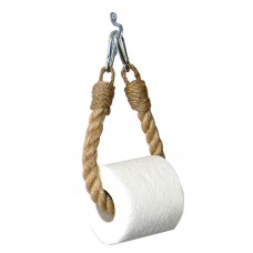 Toiler paper holder PWF-0226 pakoworld metal and rope 12x3x38cm