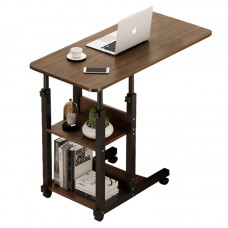 Βοηθητικό τραπέζι Babs pakoworld τροχήλατο καρυδί-μαύρο 60x40x85εκ