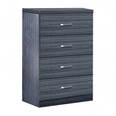 Συρταριέρα Killian pakoworld  με 4 συρτάρια μαύρο-καρυδί 80x40x80εκ