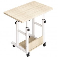 Γραφείο τροχήλατο Stolu pakoworld MDF-metal σε φυσικό-λευκό απόχρωση 60x40x68εκ