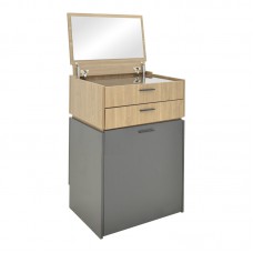 Τουαλέτα κρεβατοκάμαρας Sonlen pakoworld ανθρακί-ανοιχτό καρυδί 60x45x122εκ