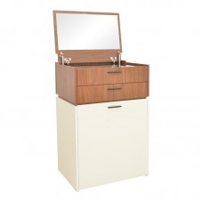 Τουαλέτα κρεβατοκάμαρας Sonlen pakoworld σε καρυδί-κρεμ απόχρωση 60x45x130εκ