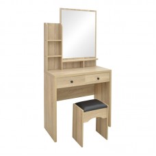 Τουαλέτα κρεβατοκάμαρας Cenzo pakoworld σε φυσική με μαύρη απόχρωση 80x40x155εκ