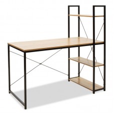 Γραφείο-ραφιέρα Ramon pakoworld φυσικό-μαύρο 122x64x120εκ