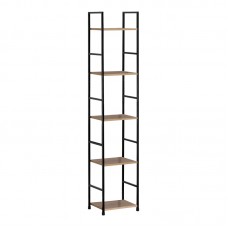 Βιβλιοθήκη Azuel pakoworld φυσικό-μαύρο μέταλλο 29x23.5x144εκ