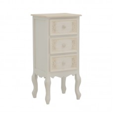 Συρταριέρα Pazlen Inart mdf σε λευκή αντικέ απόχρωση 40x34.5x82εκ