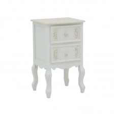 Συρταριέρα Pazlen Inart mdf σε λευκή αντικέ απόχρωση 40x45x65εκ