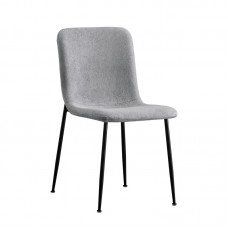 Καρέκλα Gratify pakoworld γκρι μπουκλέ ύφασμα-πόδι μαύρο μέταλλο 43x56x83εκ