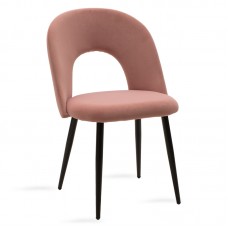 Καρέκλα Jonah pakoworld βελούδο ροζ-μαύρο πόδι