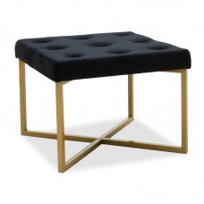 Luisa pakoworld stool black velvet - golden metal 40x40x30cm