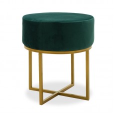 Isla pakoworld stool dark green velvet - golden metal 40x40x45cm