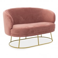 Καναπές 2θέσιος Gloria pakoworld βελούδο σάπιο μήλο-χρυσό 132x82x83εκ