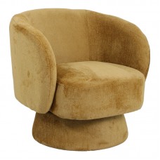 Πολυθρόνα περιστρεφόμενη Kreslo pakoworld ύφασμα σε μελί απόχρωση 78x81x77εκ