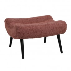 Σκαμπό - υποπόδιο Silla pakoworld μπουκλέ ύφασμα σε σάπιο- μήλο απόχρωση 68x58x40εκ