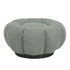 Σκαμπό Nester pakoworld μπουκλέ ύφασμα σε φυστικί απόχρωση Φ60x31εκ