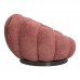 Πολυθρόνα περιστρεφόμενη Nester pakoworld μπουκλέ ύφασμα σε απόχρωση σάπιο μήλο 98x97x69εκ