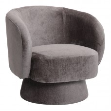 Πολυθρόνα περιστρεφόμενη Kreslo pakoworld ύφασμα σε ανθρακί απόχρωση 78x81x77εκ