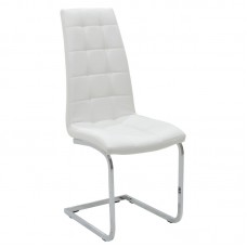 Καρέκλα Darrell pakoworld pu λευκό-βάση χρωμίου 42x49x106εκ (2 ΤΜΧ)