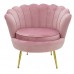 Πολυθρόνα Daimon pakoworld βελούδο ροζ-χρυσό 79x74x78εκ