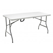 Commercial folding camping table Rodeo pakoworld metal frame colour white 152x60x74cm