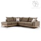 Γωνιακός καναπές δεξιά γωνία Luxury II pakoworld ύφασμα mocha-cream 290x235x95εκ