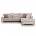 Γωνιακός καναπές αριστερή γωνία Luxury II pakoworld ύφασμα cream-mocha 290x235x95εκ