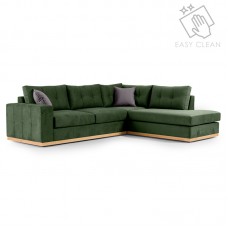 Γωνιακός καναπές αριστερή γωνία Boston pakoworld ύφασμα κυπαρισσί-ανθρακί 280x225x90εκ