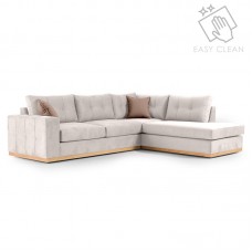 Γωνιακός καναπές αριστερή γωνία Boston pakoworld ύφασμα cream-mocha 280x225x90εκ