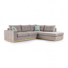 Γωνιακός καναπές αριστερή γωνία Boston pakoworld ύφασμα elephant-ciel 280x225x90εκ