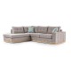 Γωνιακός καναπές δεξιά γωνία Boston pakoworld ύφασμα elephant-ciel 280x225x90εκ