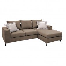 Γωνιακός καναπές Fabulous pakoworld αναστρέψιμος ύφασμα mocha-cream 240x165x95εκ