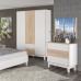 Ντουλάπα Awell pakoworld τρίφυλλη sonoma-λευκό 153,5x54,5x216εκ Ντουλάπα Awell pakoworld τρίφυλλη sonoma-λευκό 153,5x54,5x216εκ