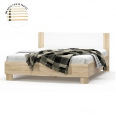 Κρεβάτι διπλό Geneva pakoworld φυσικό-λευκό 160x200εκ