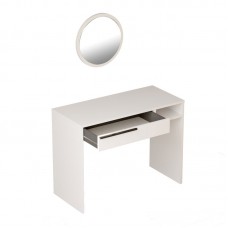 Τουαλέτα κρεβατοκάμαρας-καθρέπτης Dorjie pakoworld μελαμίνης λευκό-ανθρακί 100x44.5x75εκ